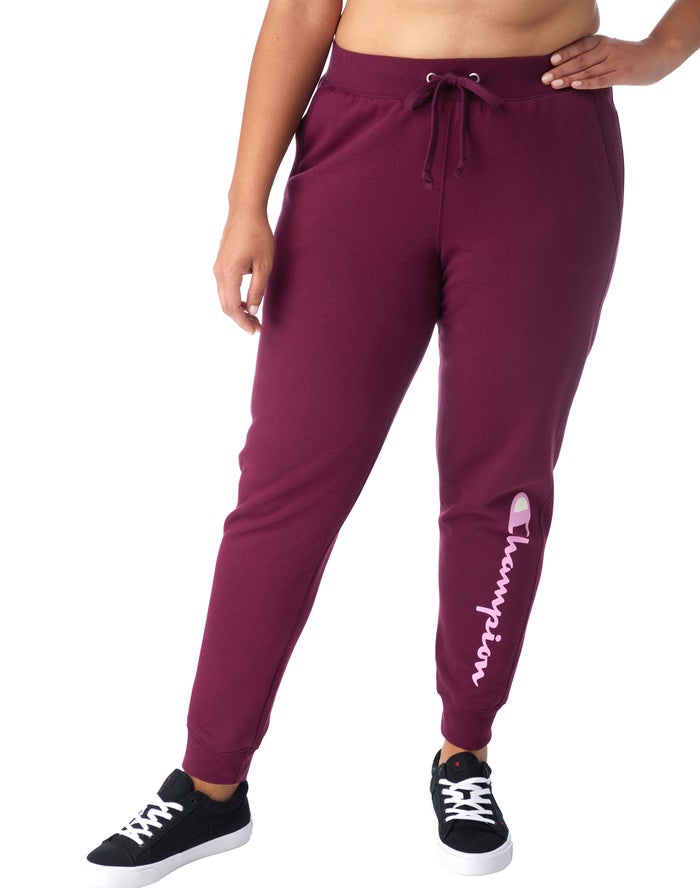 Jogger Champion Mujer - Plus Powerblend Fleece Script Logo ( Moradas Oscuro ) 3986041-SK